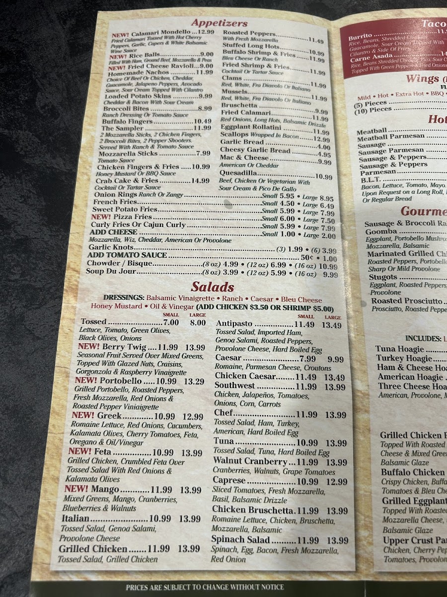 Menu Upper Crust Pizza & Italian Restaurant-1