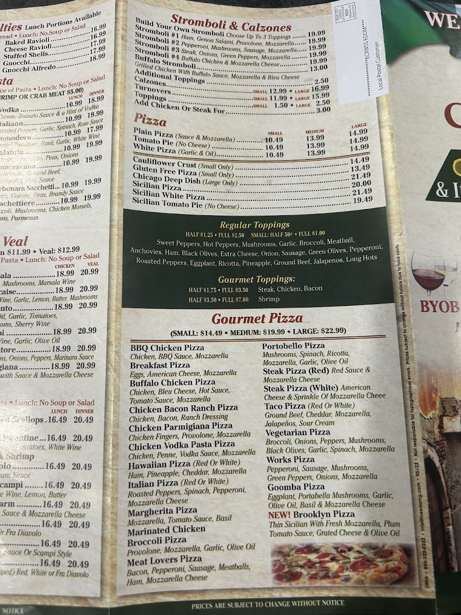 Menu Upper Crust Pizza & Italian Restaurant-4